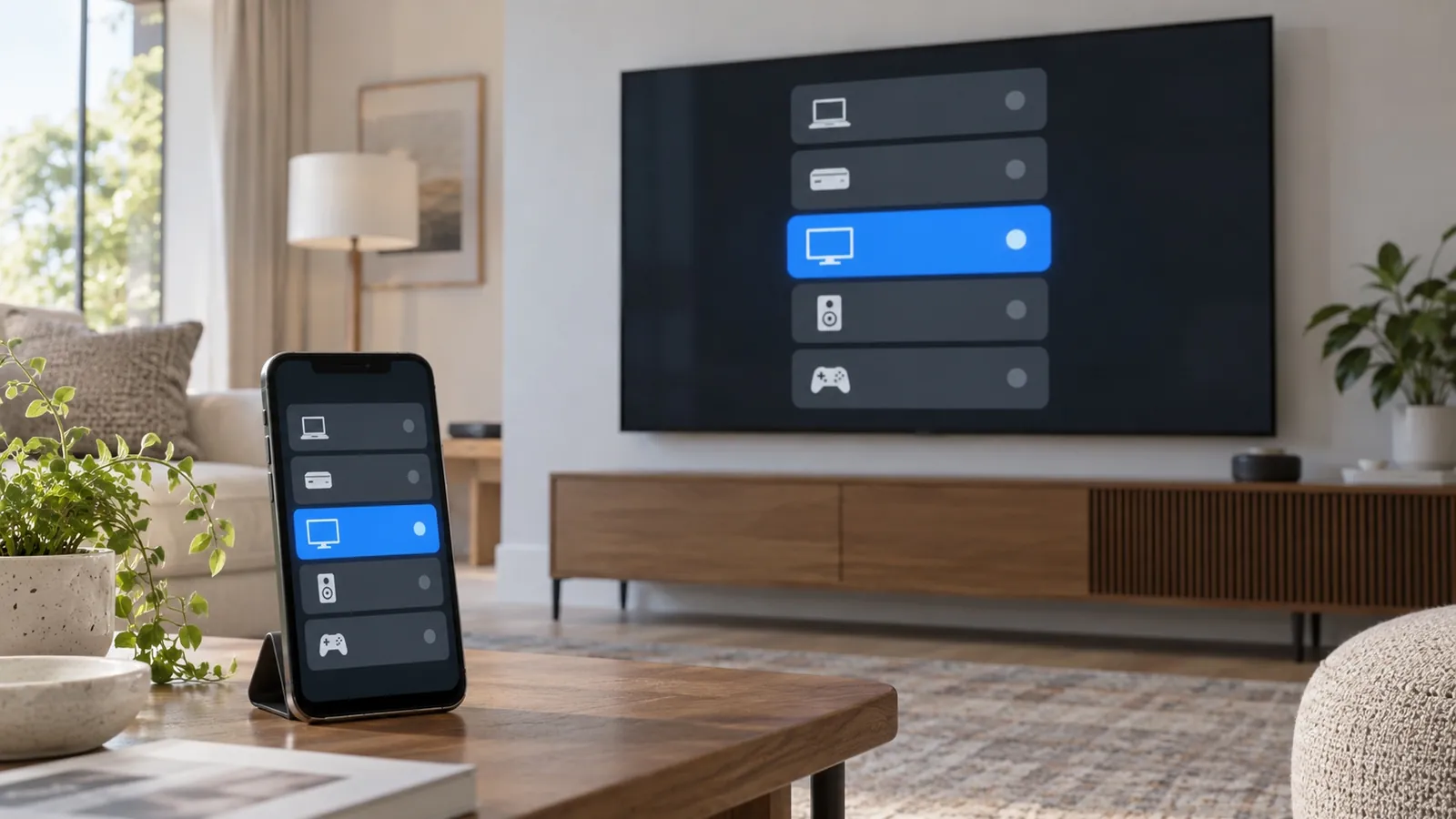 Comment connecter son téléphone à la télé Sony Connecter son téléphone à la télé Sony : écran Smart View du téléphone listant le téléviseur Sony à sélectionner