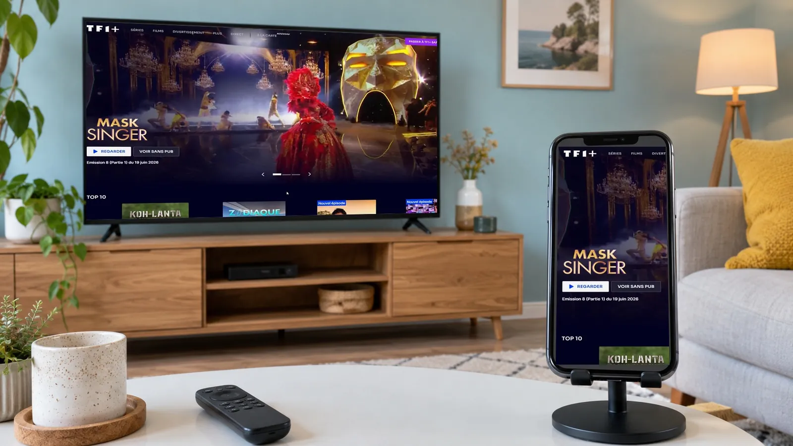 Regarder TF1 en direct sur Internet : menu de TF1+ avec l’entrée Direct
