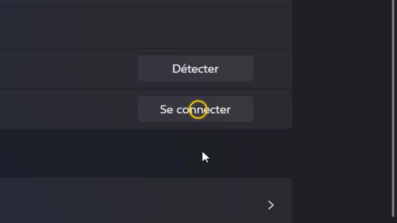 Boutons Détecter et Se connecter de la section Écrans multiples de Windows 11