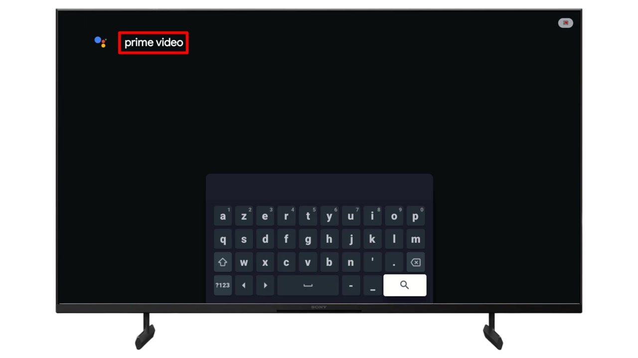 Dans la barre de recherche, recherchez « prime video ».