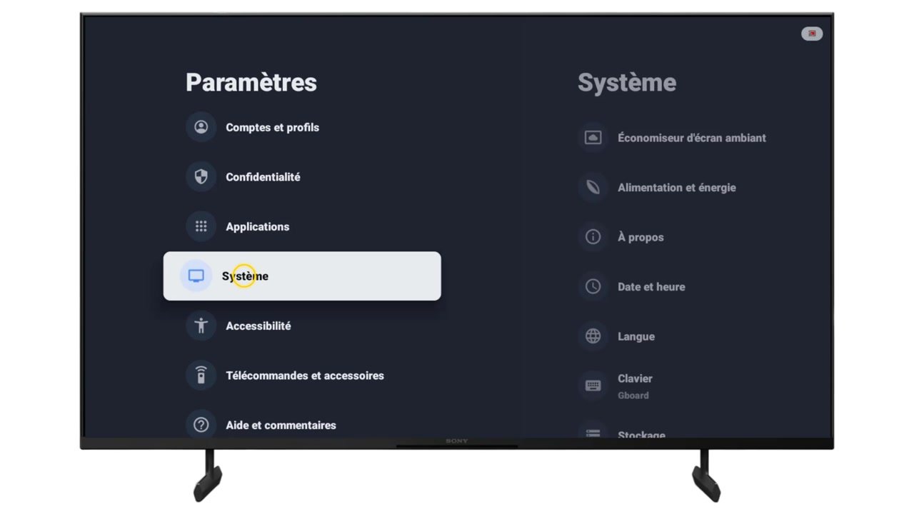 Allez dans Système.