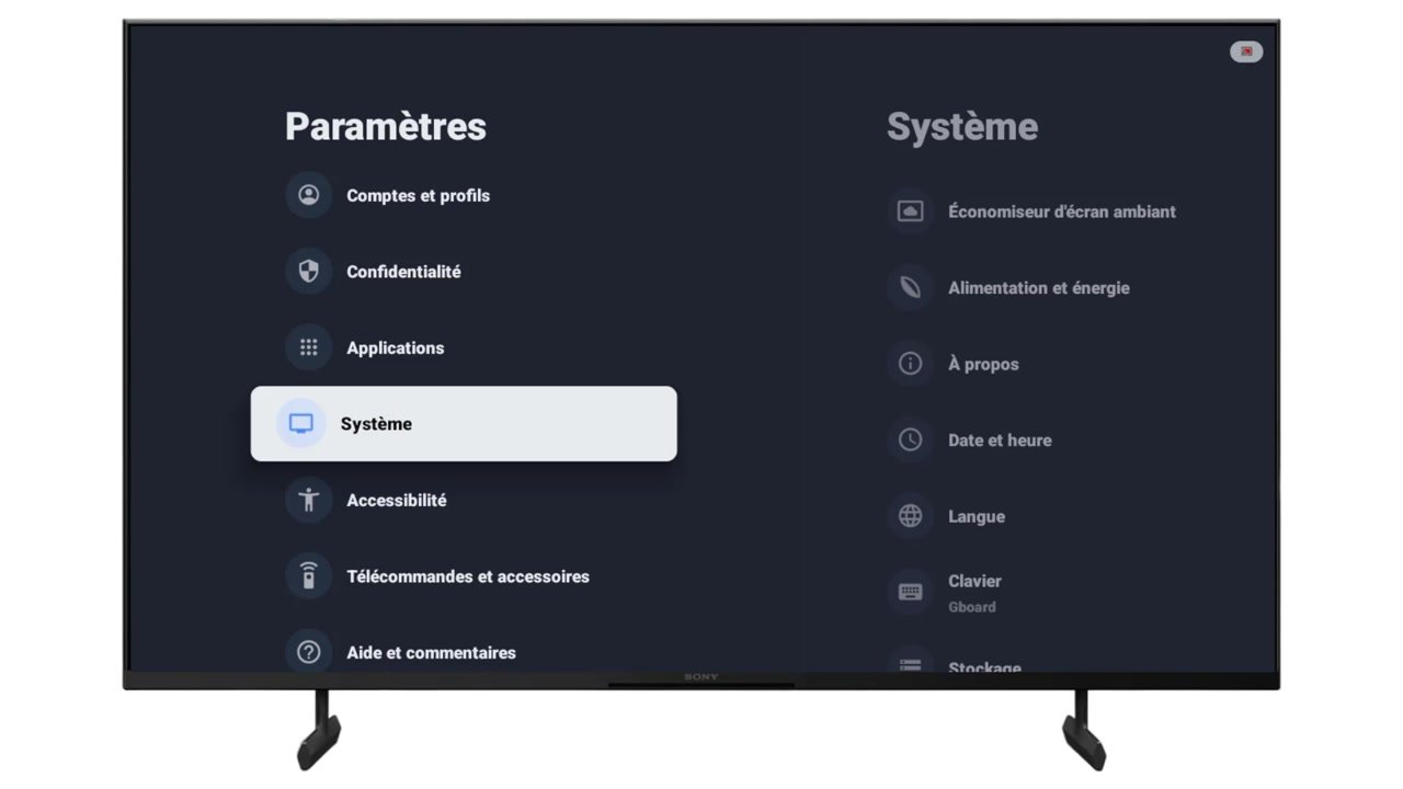 Allez dans Système.