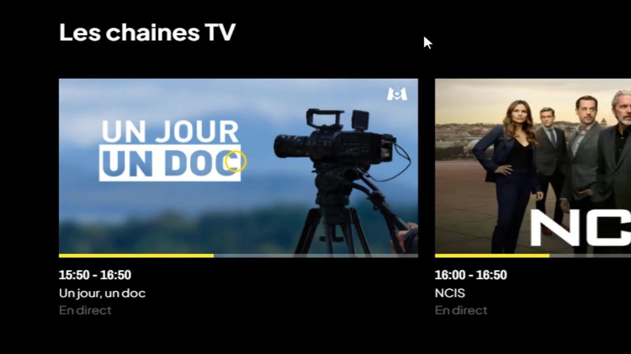 Sélectionnez M6 pour commencer à regarder la chaîne en direct.
