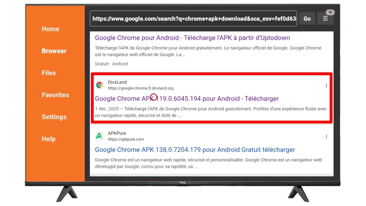 Accédez au site DivxLand depuis les résultats de recherche.