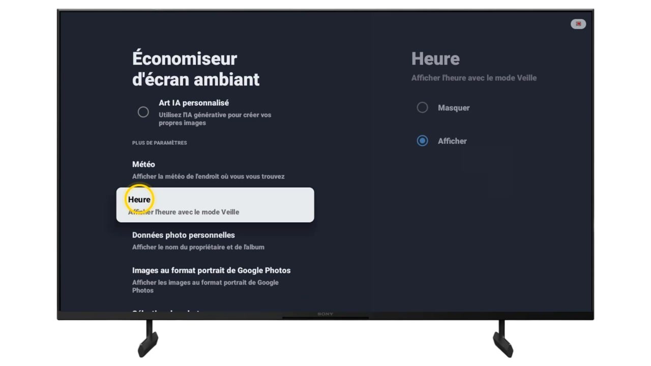 Accédez à Heure.