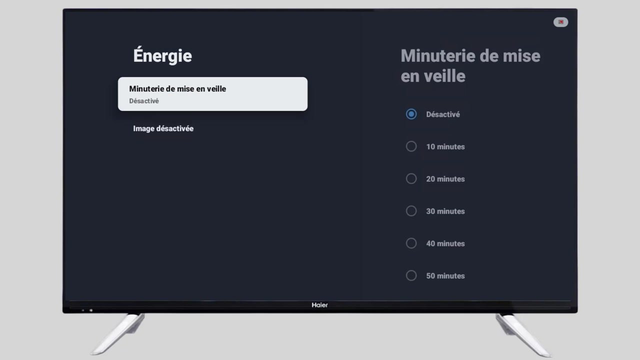Cliquez sur « Minuteur de mise en veille ».