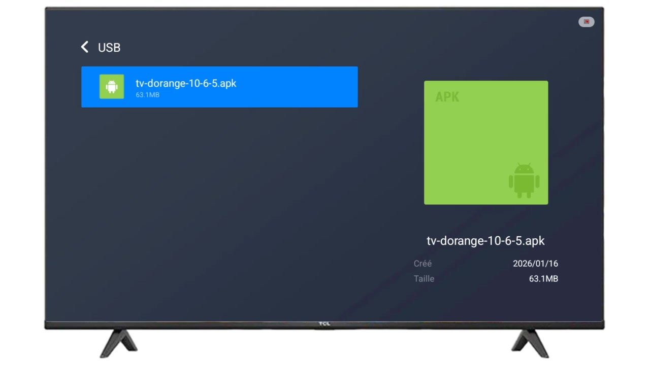 Dans ce menu, vous pouvez voir les vidéos, images et musiques ; s’il y a d’autres fichiers, cliquez sur le stockage USB pour les afficher