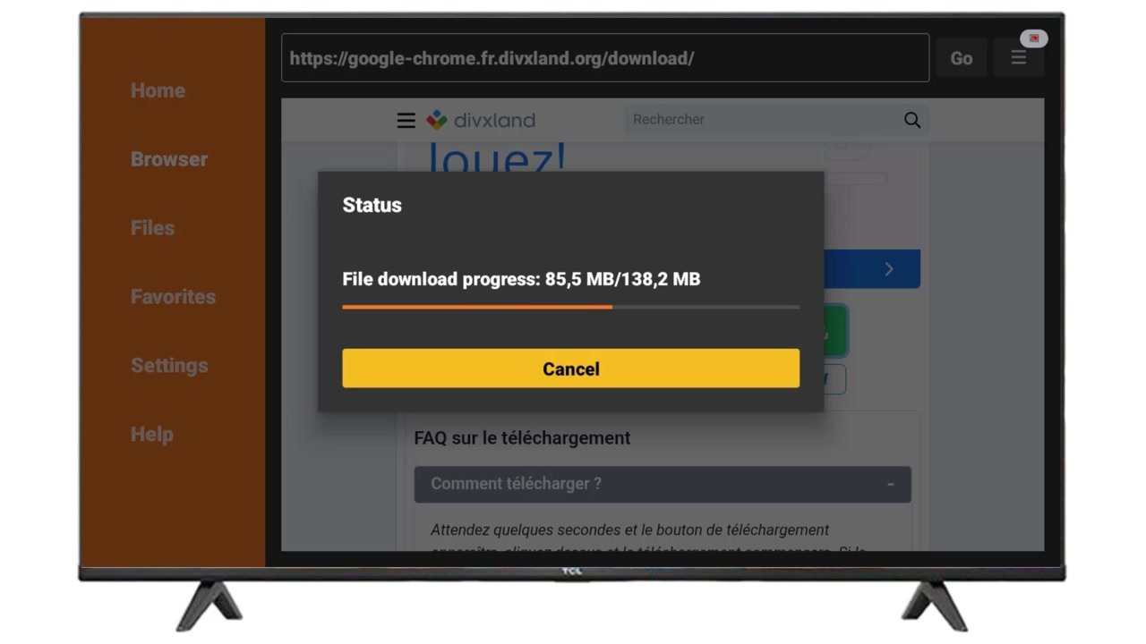 Attendez que le téléchargement se termine.