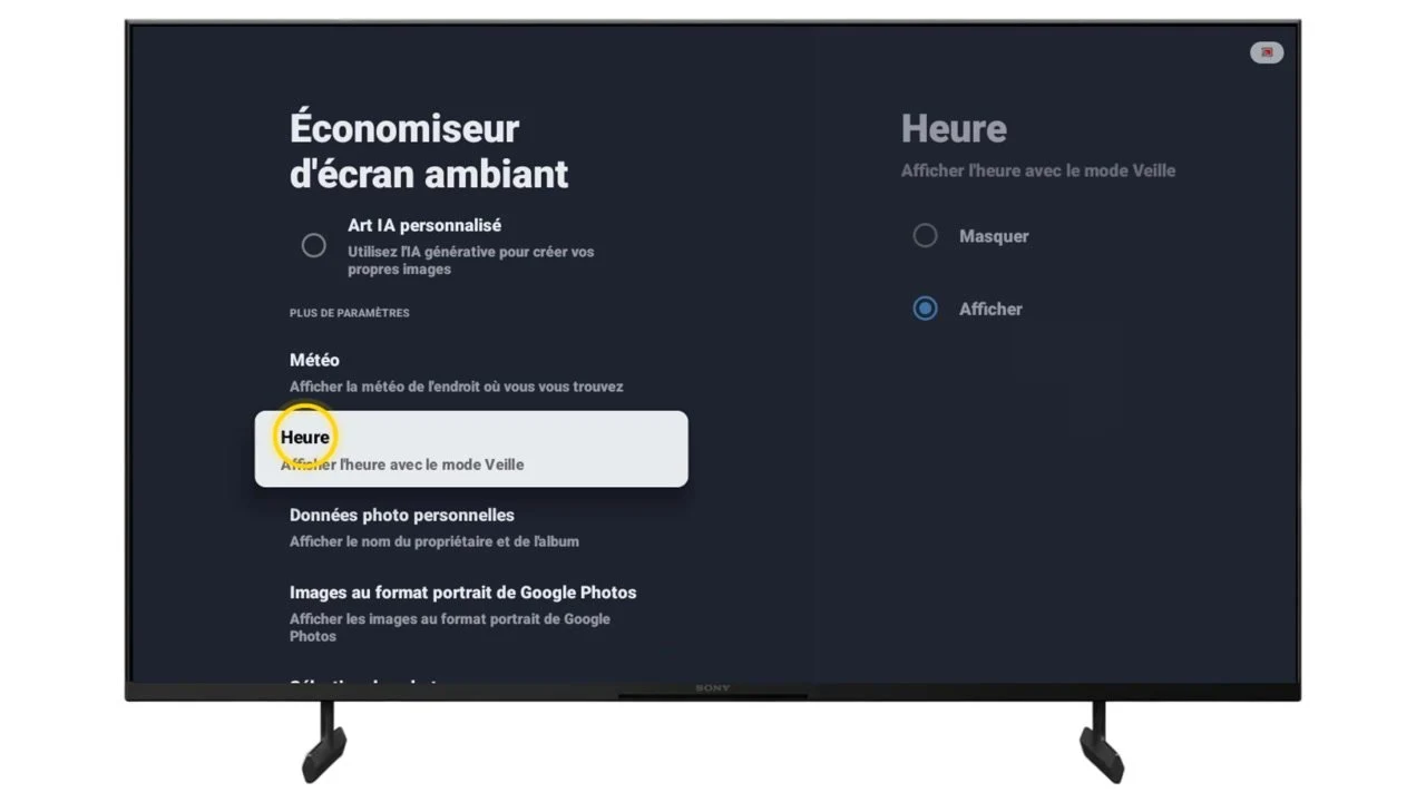 Accédez à Heure.