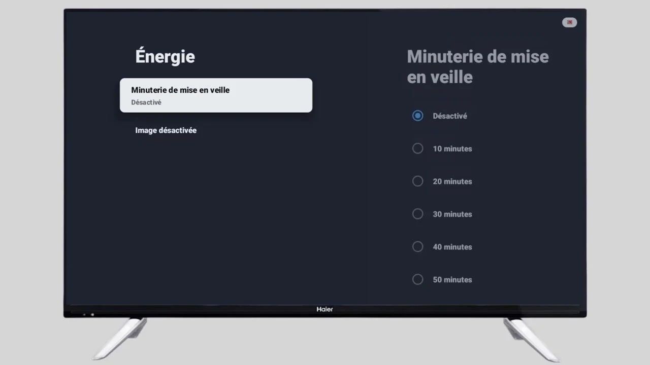 Cliquez sur « Minuteur de mise en veille ».
