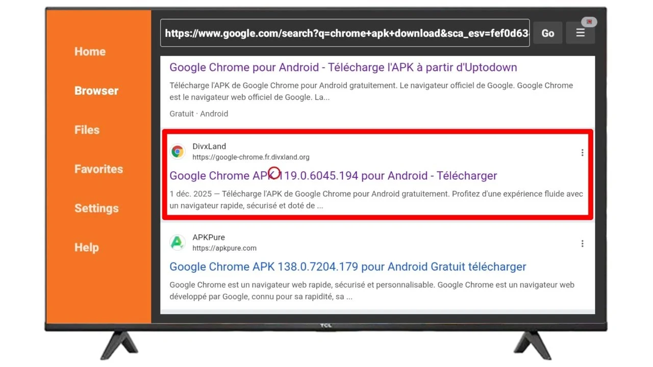 Accédez au site DivxLand depuis les résultats de recherche.