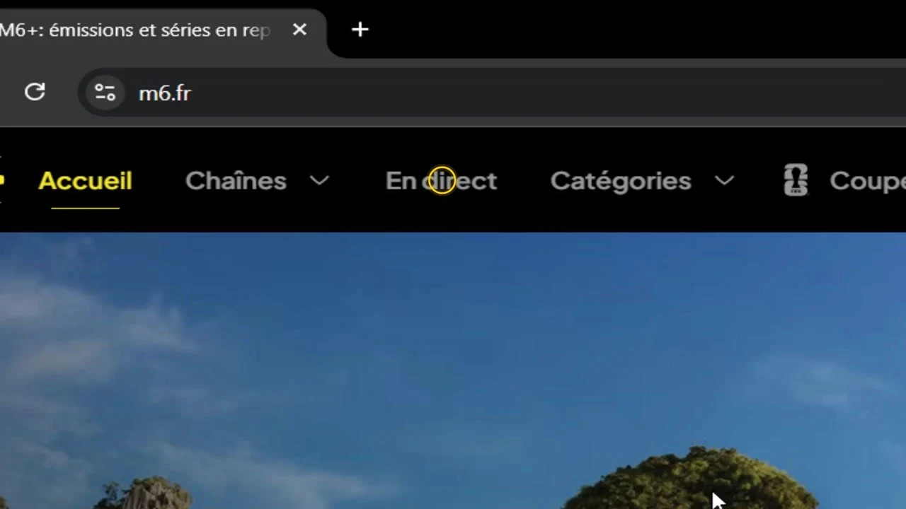 Accédez à la rubrique 'En direct'.